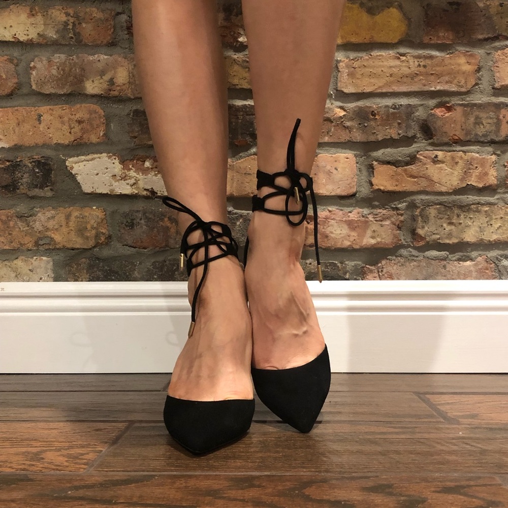 Aquazzura Amanda Black Suede Pumps Shoes sandals